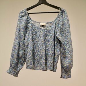 Floral Blue Women's Top